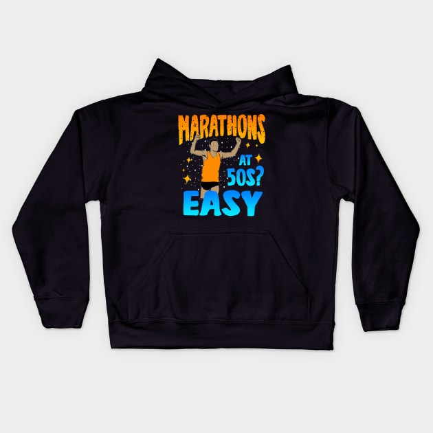 Marathons At 50s Easy Kids Hoodie by LetsBeginDesigns